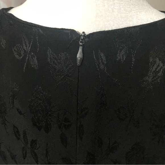 90s Laura Ashley black rose jacquard maxi dress size 4 amazing vtg condition EUC - Picture 4 of 7